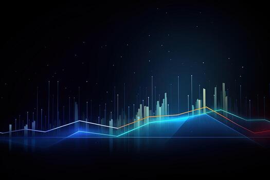 abstract background with lines and graphs. Generative AI photo