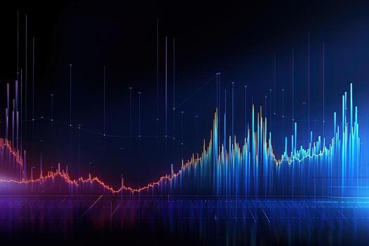 abstract image of graph with line. Generative AI photo