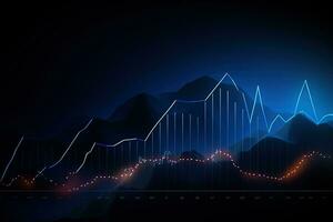 abstract graph of business chart. Generative AI photo