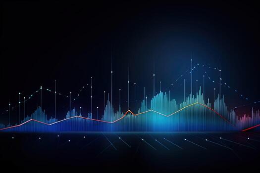 abstract graph with line and line. Generative AI photo