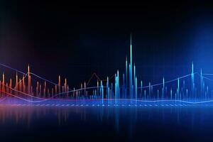 abstract image of a graph chart. Generative AI photo