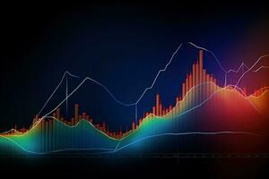 abstract graph of a stock market chart. Generative AI photo