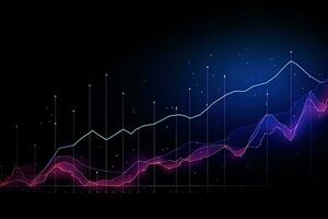 abstract graph of a business chart. Generative AI photo