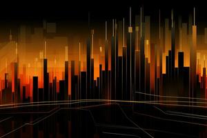 valores mercado en línea negocio concepto. negocio grafico. financiero crecimiento. generativo ai foto