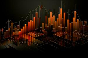 abstract illustration of a graph chart. Generative AI photo