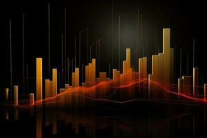 valores mercado en línea negocio concepto. negocio grafico. financiero crecimiento. generativo ai foto