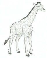 giraffe coloring pages for kids. Generative AI photo