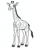 giraffe coloring pages for kids. Generative AI photo