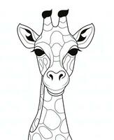 giraffe head coloring page. Generative AI photo