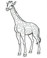 giraffe coloring pages for kids. Generative AI photo