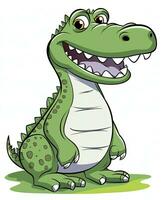 Cartoon Crocodile Character Vector illustration. Generative AI photo