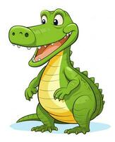 Cartoon Crocodile Character Vector illustration. Generative AI photo