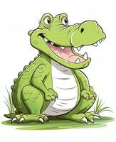 Cartoon Crocodile Character Vector illustration. Generative AI photo