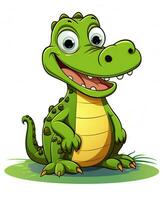 Cartoon Crocodile Character Vector illustration. Generative AI photo