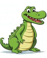 cute cartoon alligator vector illustration. Generative AI photo