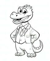 a cartoon alligator in a suit and tie. Generative AI photo