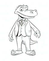 a cartoon alligator in a suit and tie. Generative AI photo