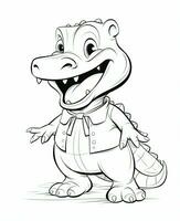 a cartoon alligator with a tie and a smile. Generative AI photo