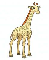 a cartoon giraffe standing on a white background. Generative AI photo