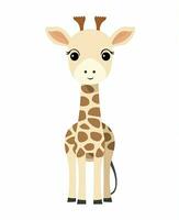 a cartoon giraffe standing on a white background. Generative AI photo