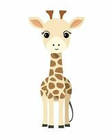 a cartoon giraffe standing on a white background. Generative AI photo