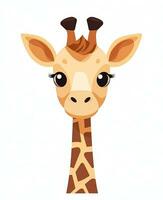 a giraffe head with a big nose and long neck. Generative AI photo