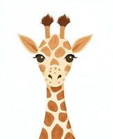 a giraffe with brown hair and brown eyes. Generative AI photo