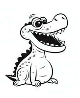 a cartoon alligator with open mouth. Generative AI photo