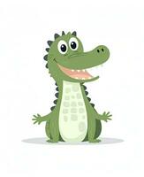 cute crocodile cartoon character vector illustration. Generative AI photo