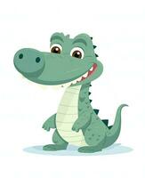 cute cartoon crocodile vector illustration. Generative AI photo