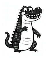 a cartoon alligator with a big mouth. Generative AI photo