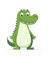 cute cartoon crocodile vector illustration. Generative AI photo