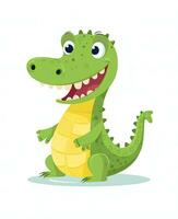 cute cartoon crocodile vector illustration. Generative AI photo