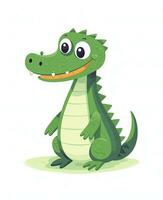 cute cartoon crocodile vector illustration on white background. Generative AI photo