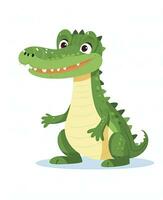 cute cartoon crocodile vector illustration. Generative AI photo