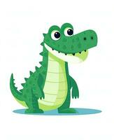 cute cartoon crocodile vector illustration. Generative AI photo