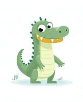 cute cartoon crocodile standing in the water, vector illustration. Generative AI photo