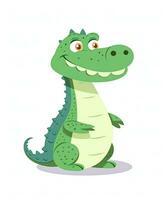 cute cartoon crocodile vector illustration. Generative AI photo