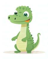 cute cartoon crocodile vector illustration. Generative AI photo