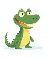 cute cartoon crocodile vector illustration. Generative AI photo