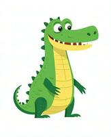 cute cartoon crocodile vector illustration. Generative AI photo