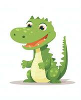 cute cartoon crocodile vector illustration. Generative AI photo