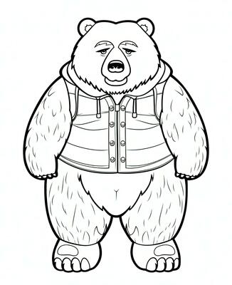 Monochrome Teddy Bear Coloring Page