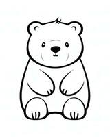 a black and white drawing of a bear. Generative AI photo