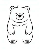 a bear is standing in a line drawing. Generative AI photo