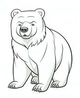 a bear is standing in a coloring page. Generative AI photo