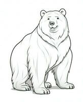 a bear is standing in front of a white background. Generative AI photo