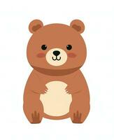 Illustration of Cute and tender bear Character Cartoon Vector. Generative AI photo