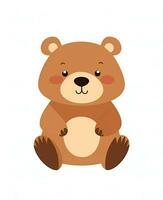 Illustration of Cute and tender bear Character Cartoon Vector. Generative AI photo