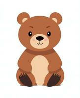 Illustration of Cute and tender bear Character Cartoon Vector. Generative AI photo